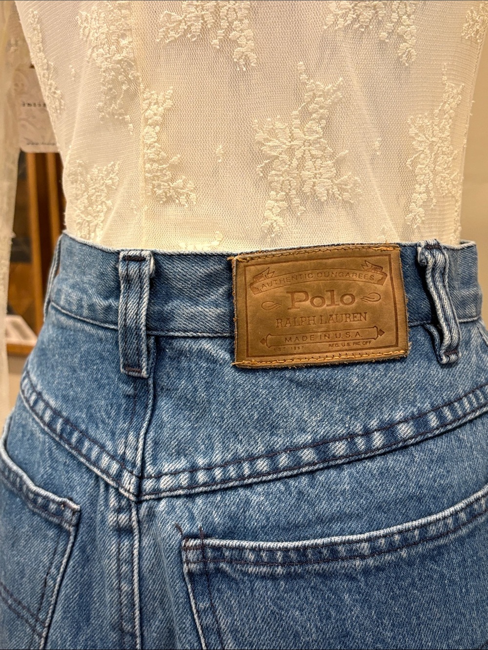 Vintage Ralph Lauren Country 90s Western Long Denim Jean Skirt size 6 - Picture 6 of 12